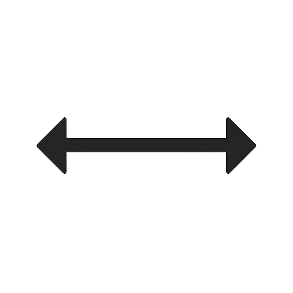 Bold Black Horizontal Double Sided Arrow Icon