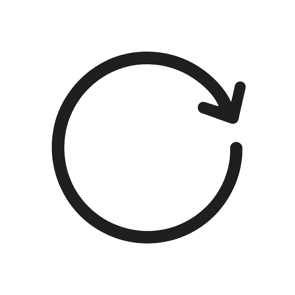 Bold Circular Rotating Refresh Arrow Icon