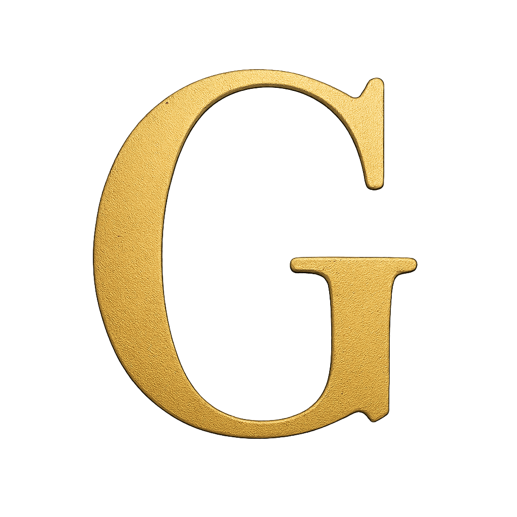 Bold Textured Gold 3D Capital Letter G
