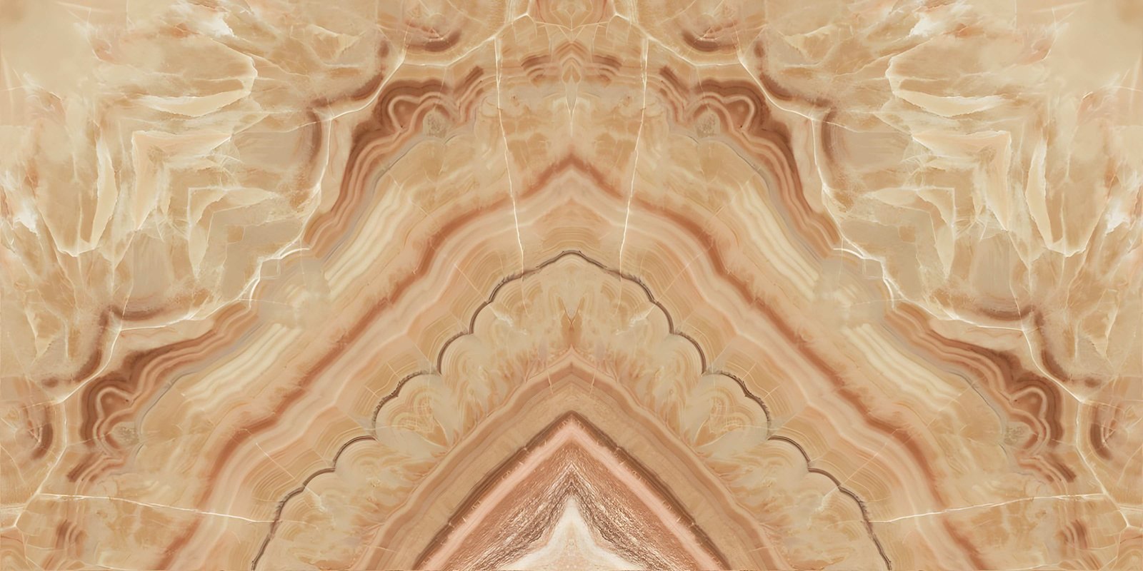 Bookmatched Brown and Tan Onyx Stone Pattern