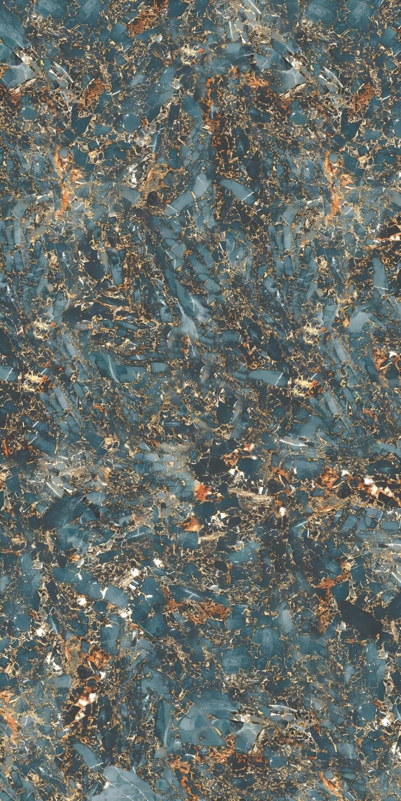 Breccia Teal Marble Gold Fissure Texture