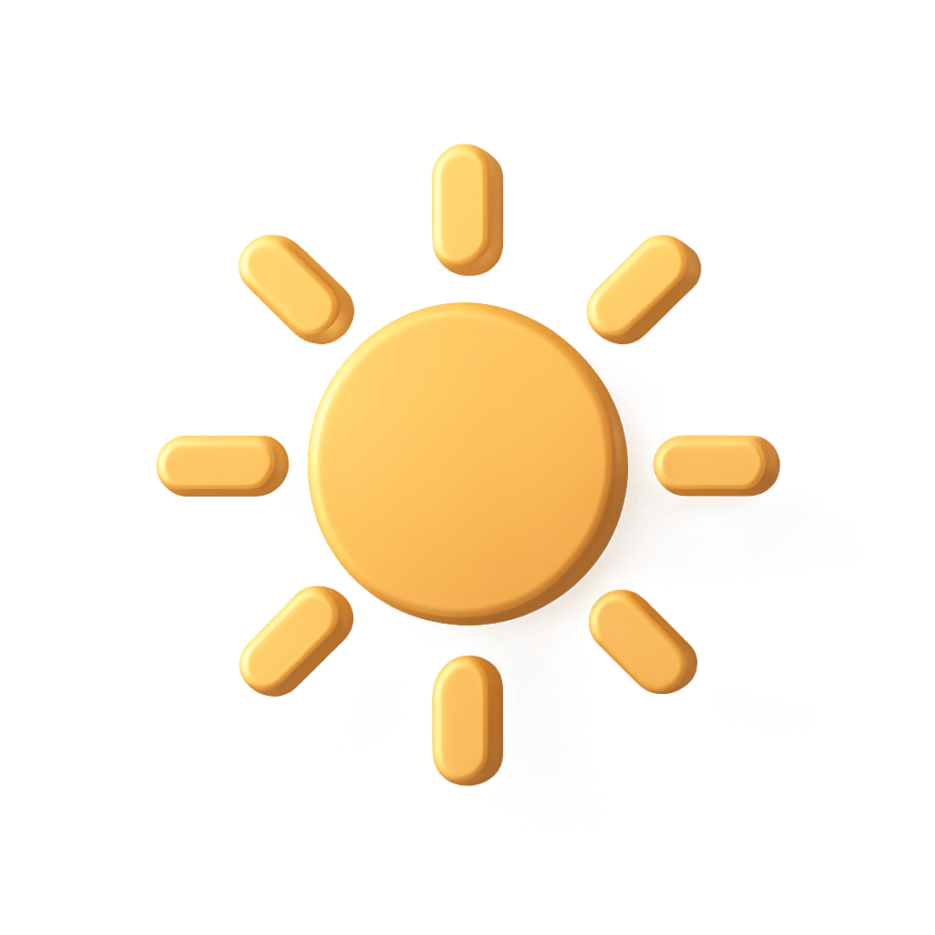 Bright 3D Sun Icon Weather Element