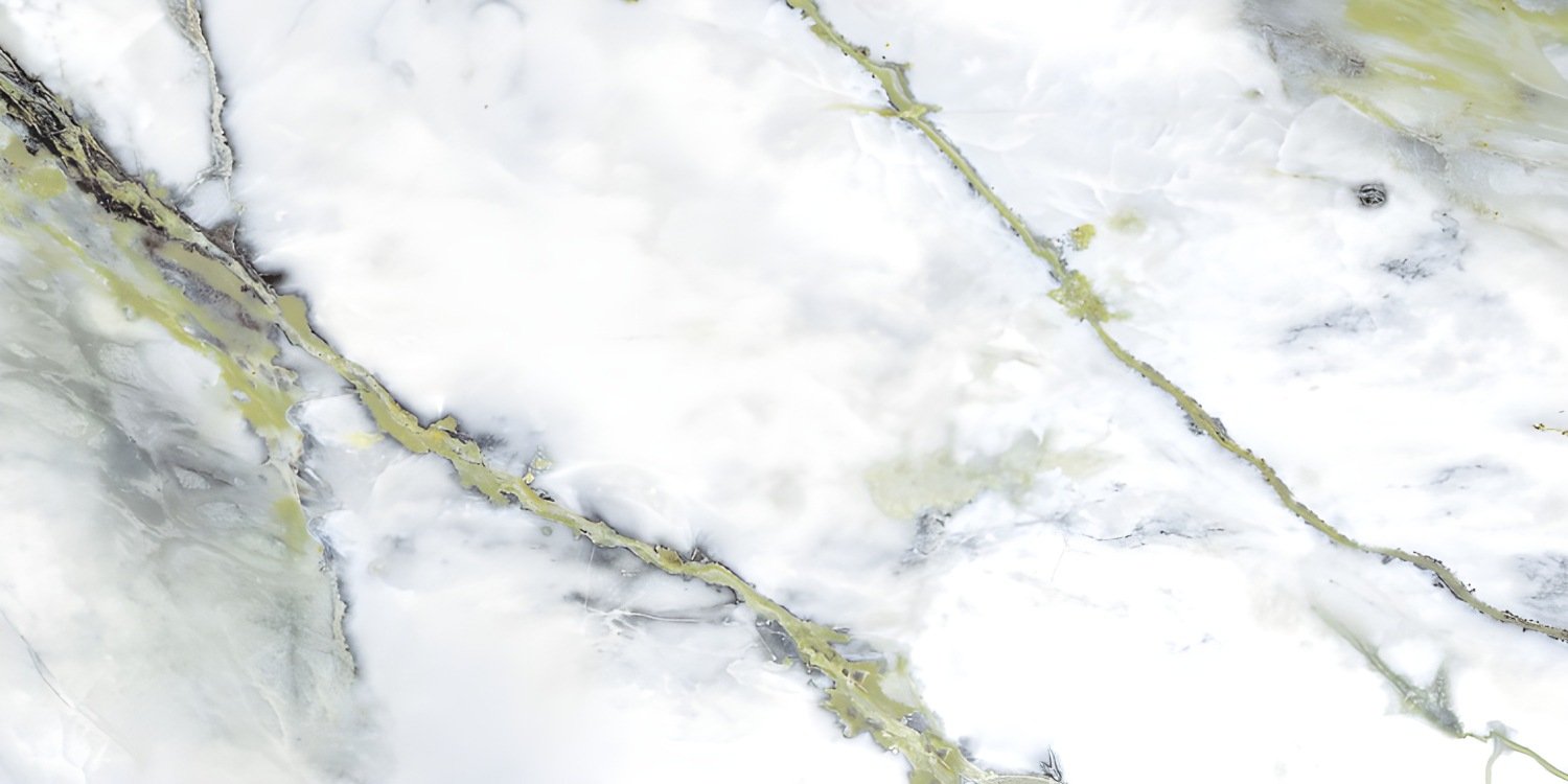 Bright White Marble with Bold Green Veins
