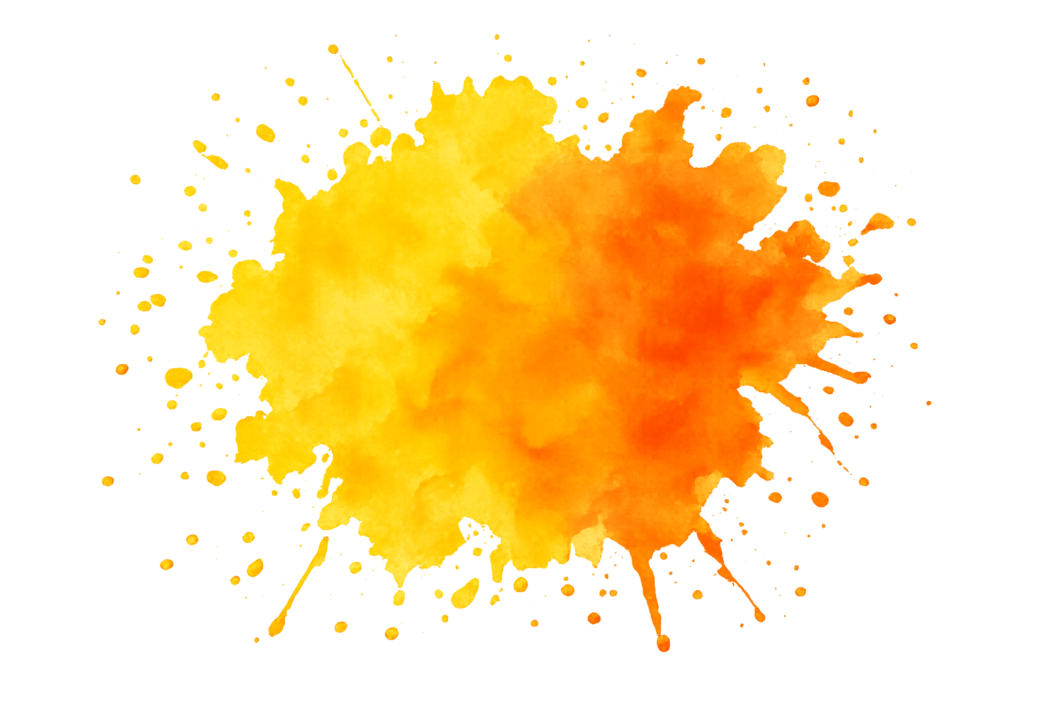 Bright Yellow and Orange Watercolor Splash