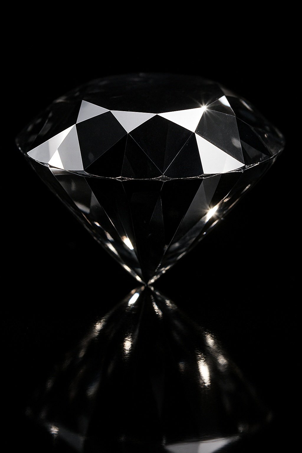 Brilliant Black Diamond Reflection Mobile Wallpaper