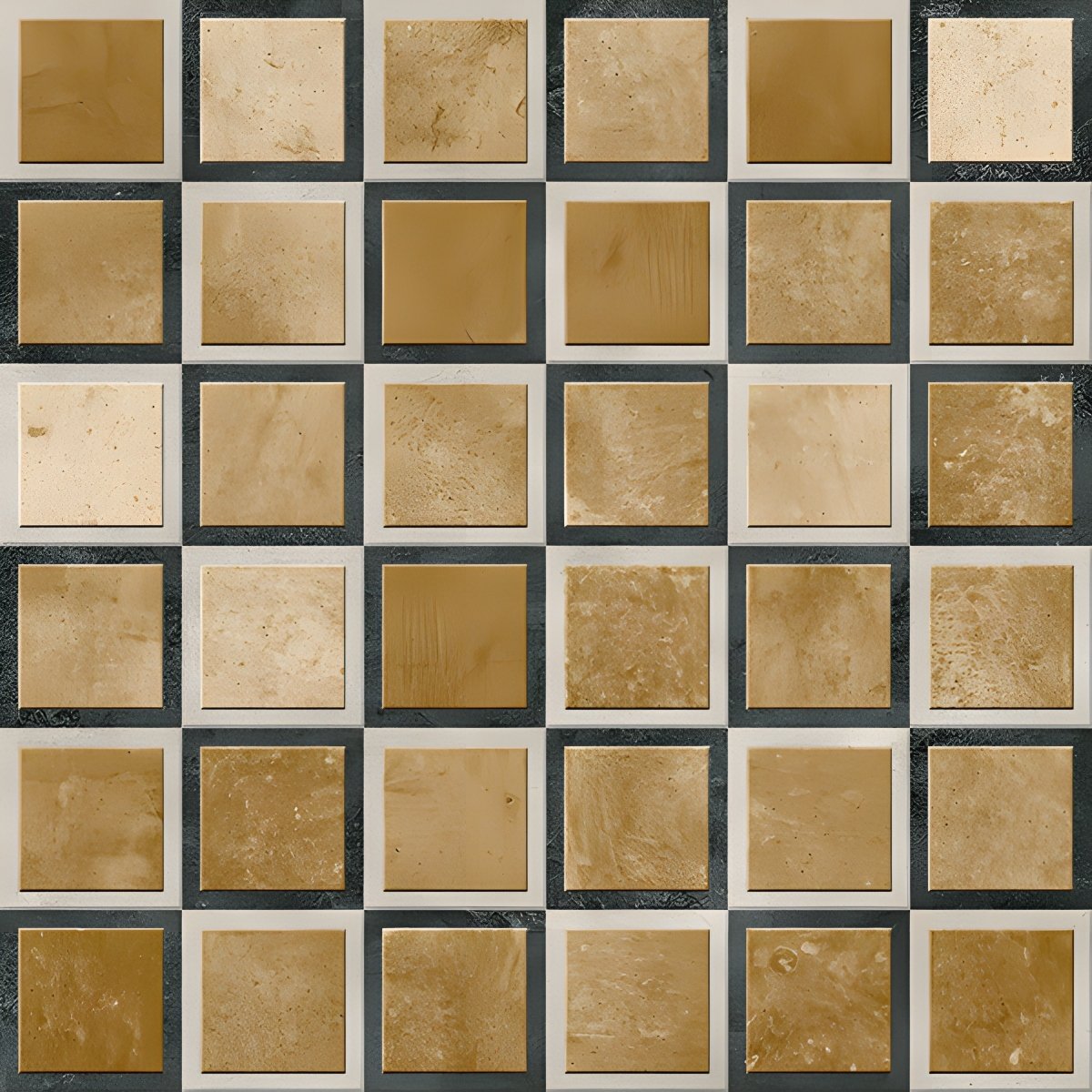 Brown and Beige Checkerboard Parking Tile