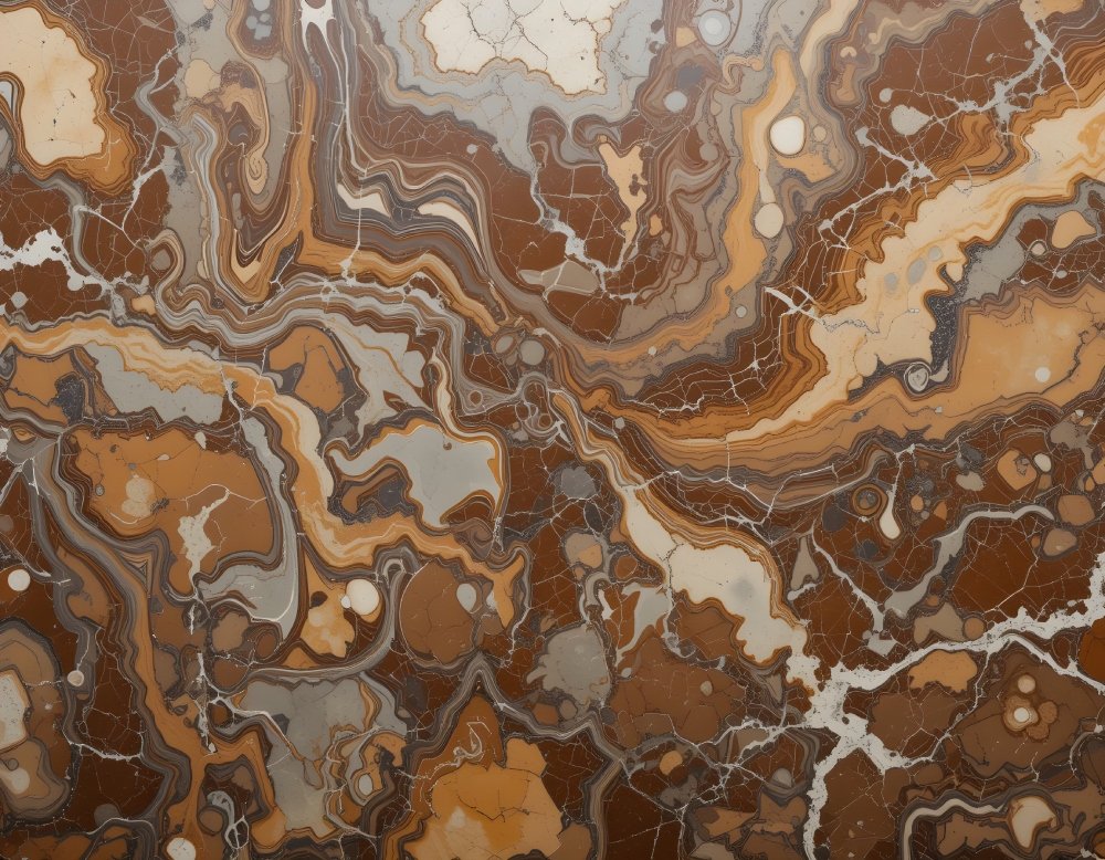 Brown and Gray Swirling Marble Tiles Texture