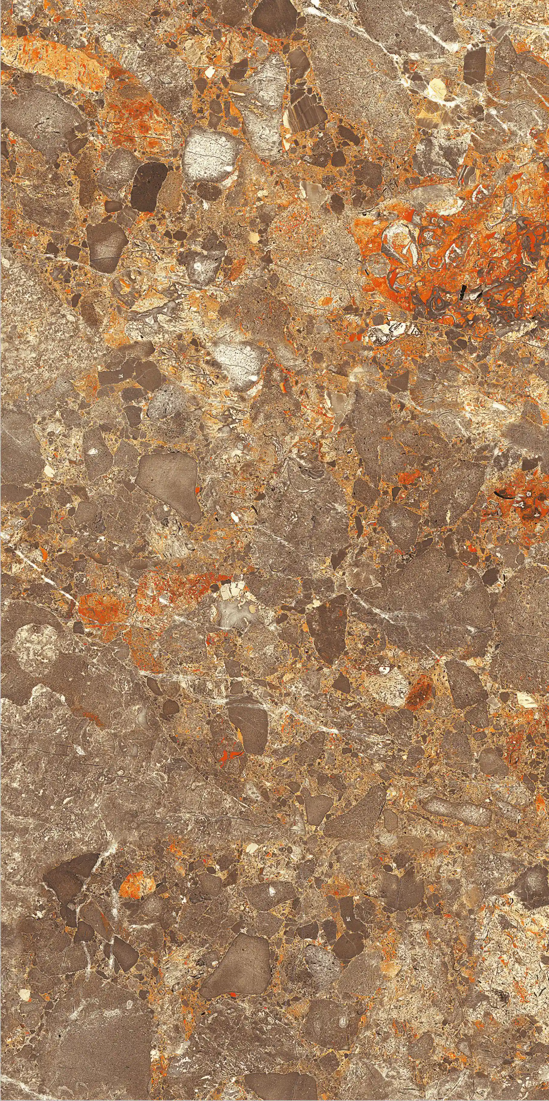 Brown-Orange Textured Marble Surface with Natural Patterns
