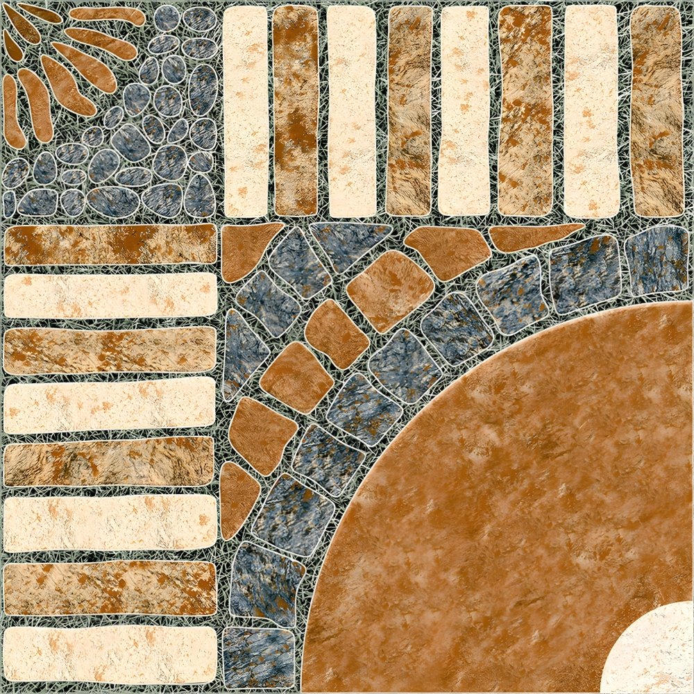 Brown Stone Cobblestone Earthy Paver Parking Tile