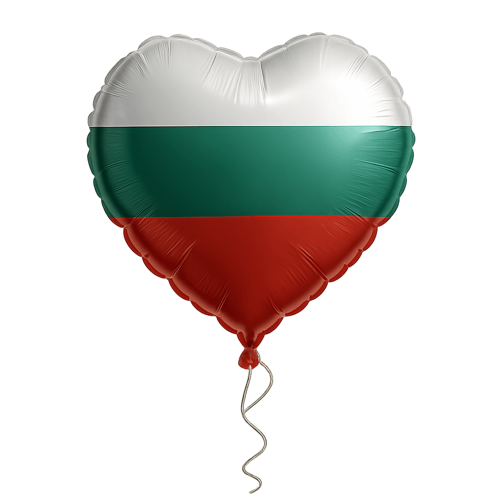 Bulgaria Flag Heart Balloon Transparent Background Love