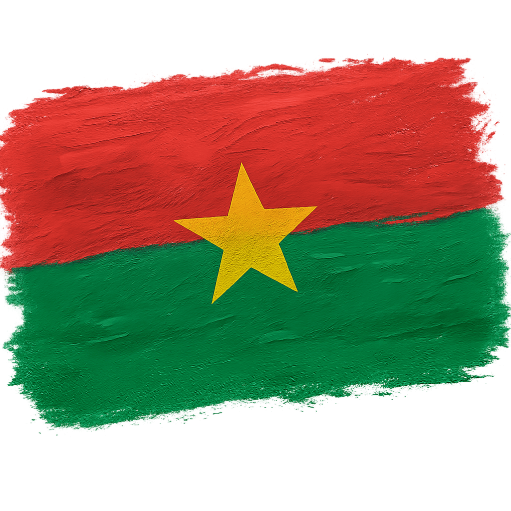 Burkina Faso Flag Painted Brushstroke Transparent Background