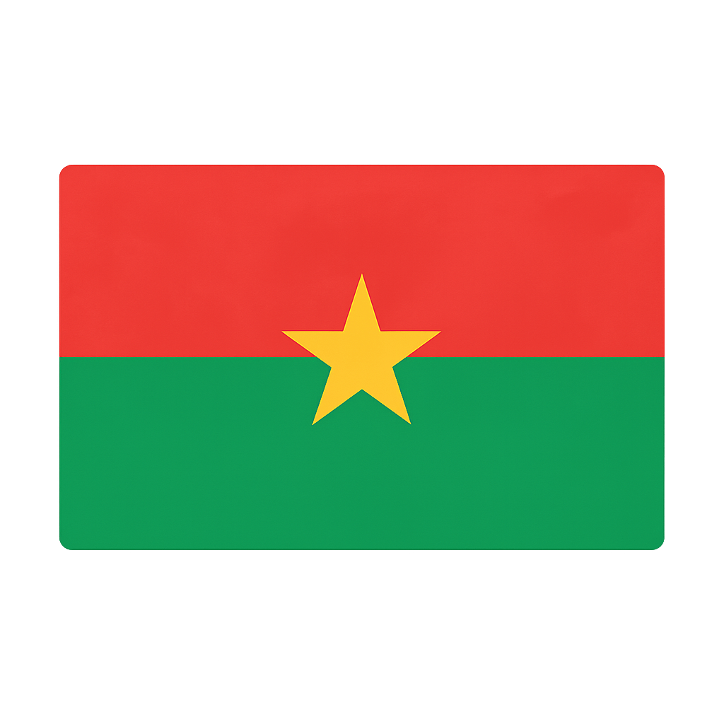 Burkina Faso Flag Rectangle Transparent Background Icon
