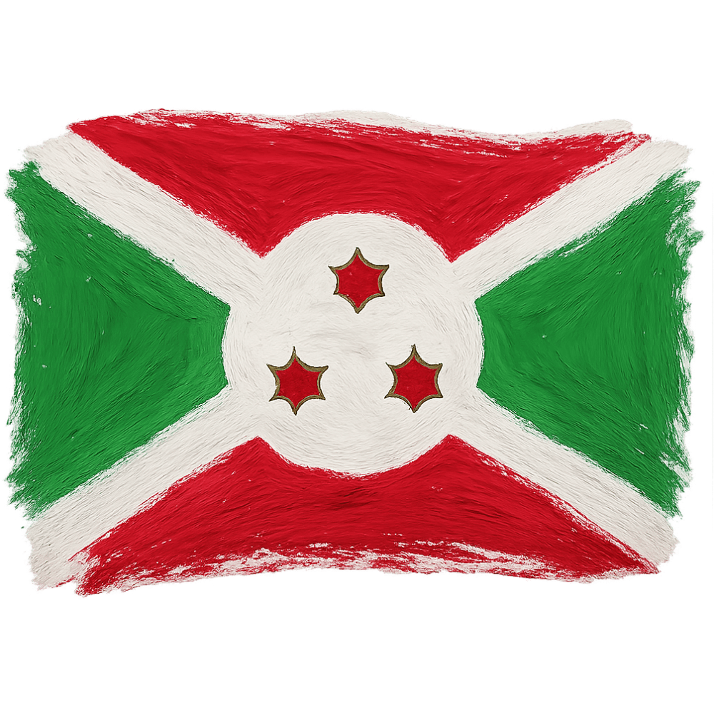 Burundi Flag Painted Brushstroke Art Transparent Background