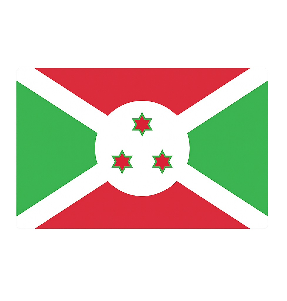 Burundi Flag Rectangle Stars Transparent Background Icon