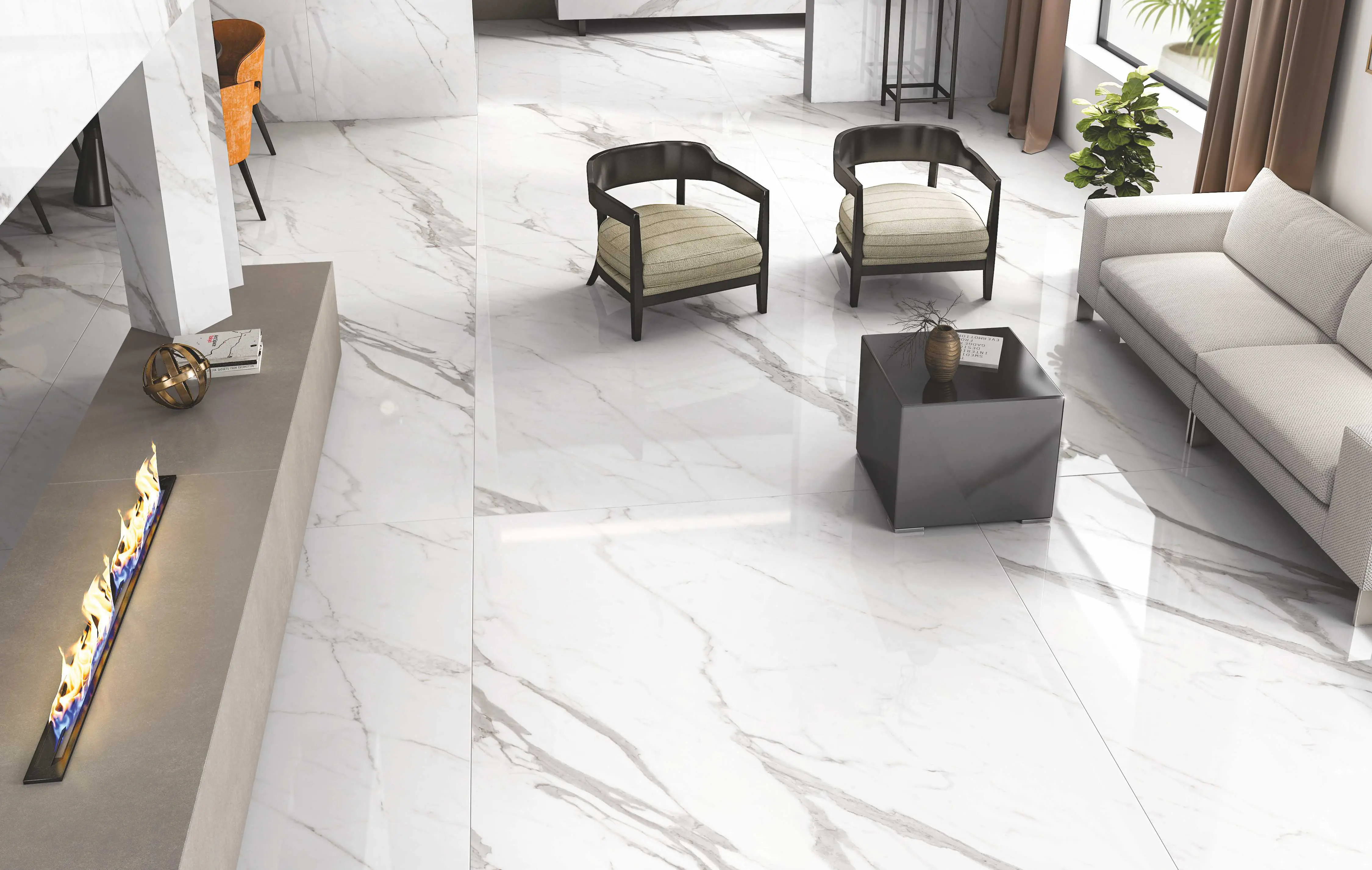 Calacatta Fantasy Marble Effect Tiles Preview