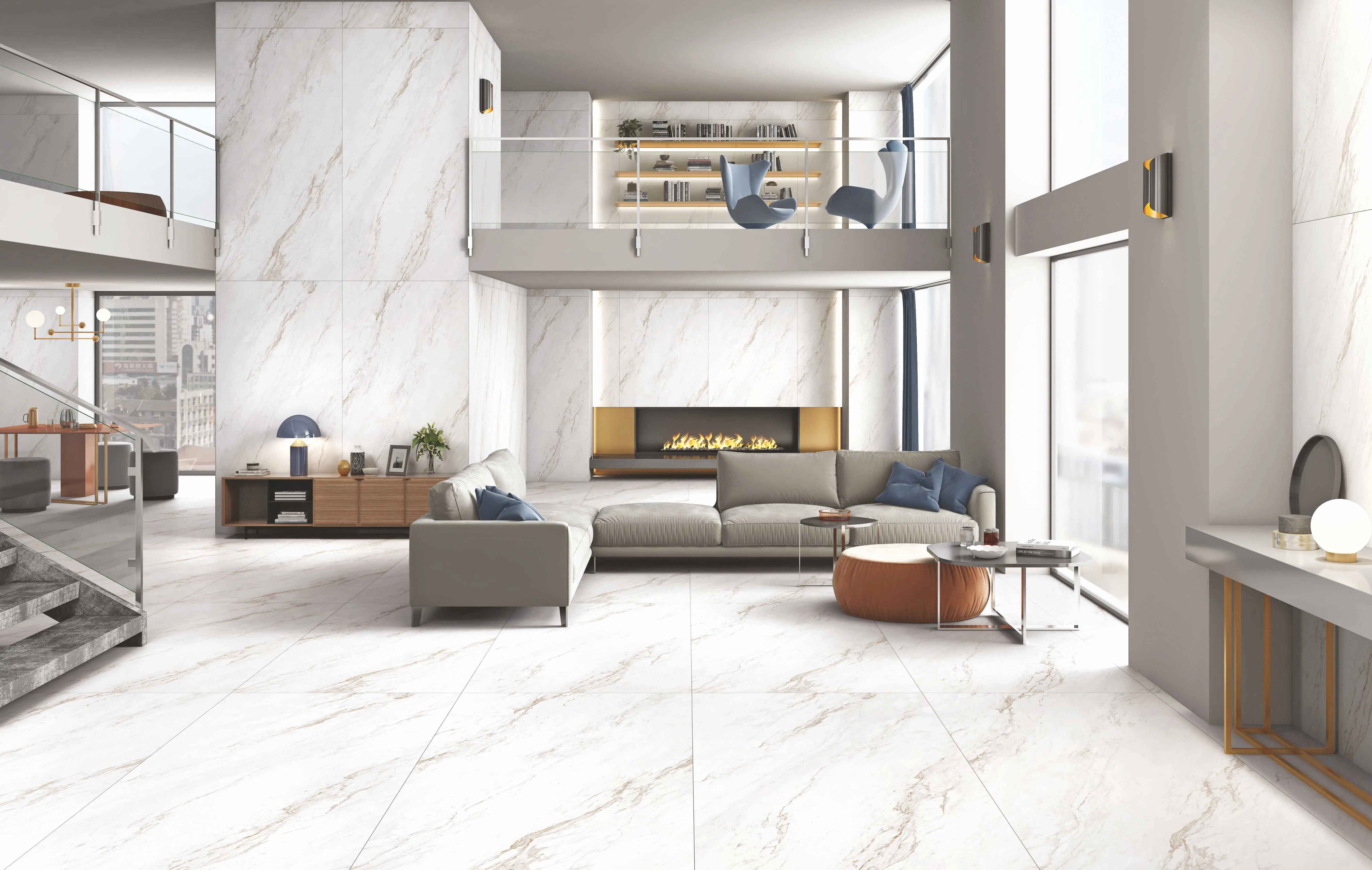 Calacatta Gold Tiles Living Room Preview