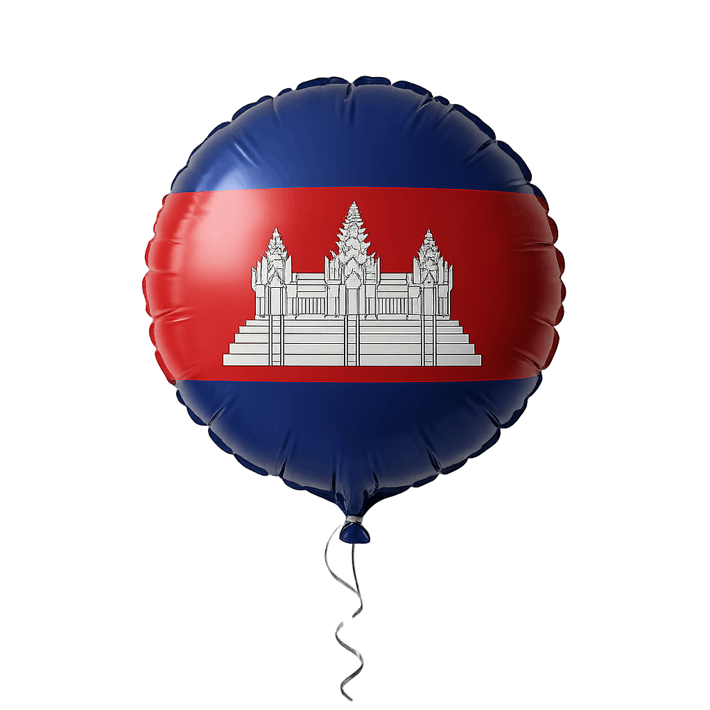 Cambodia Flag Round Balloon Transparent Background Party