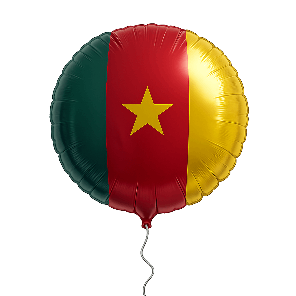 Cameroon Flag Balloon on Transparent Background