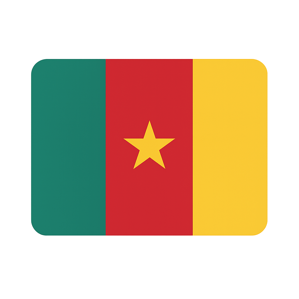 Cameroon Flag Rectangle Star Transparent Background Icon