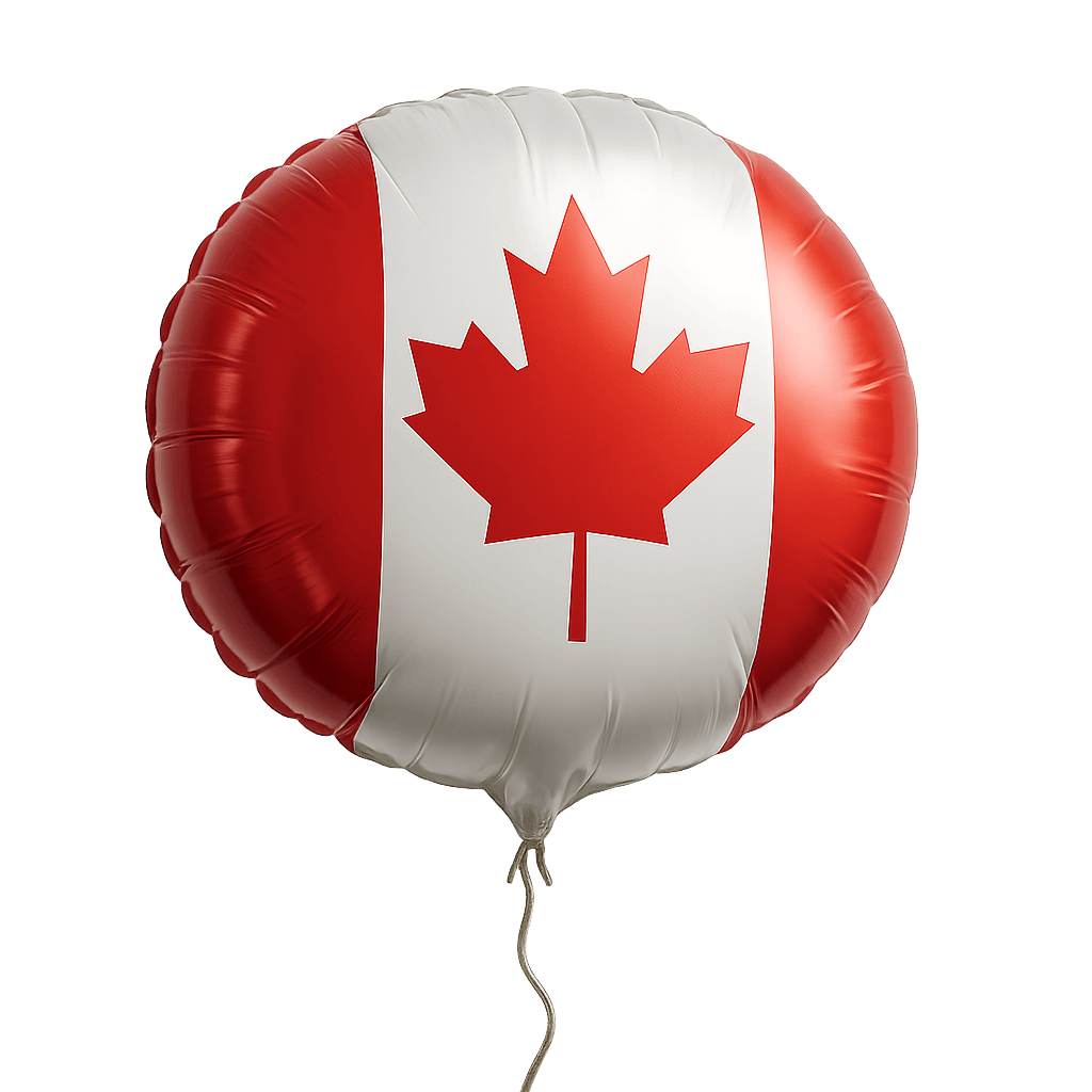 Canada Flag Balloon on Transparent Background