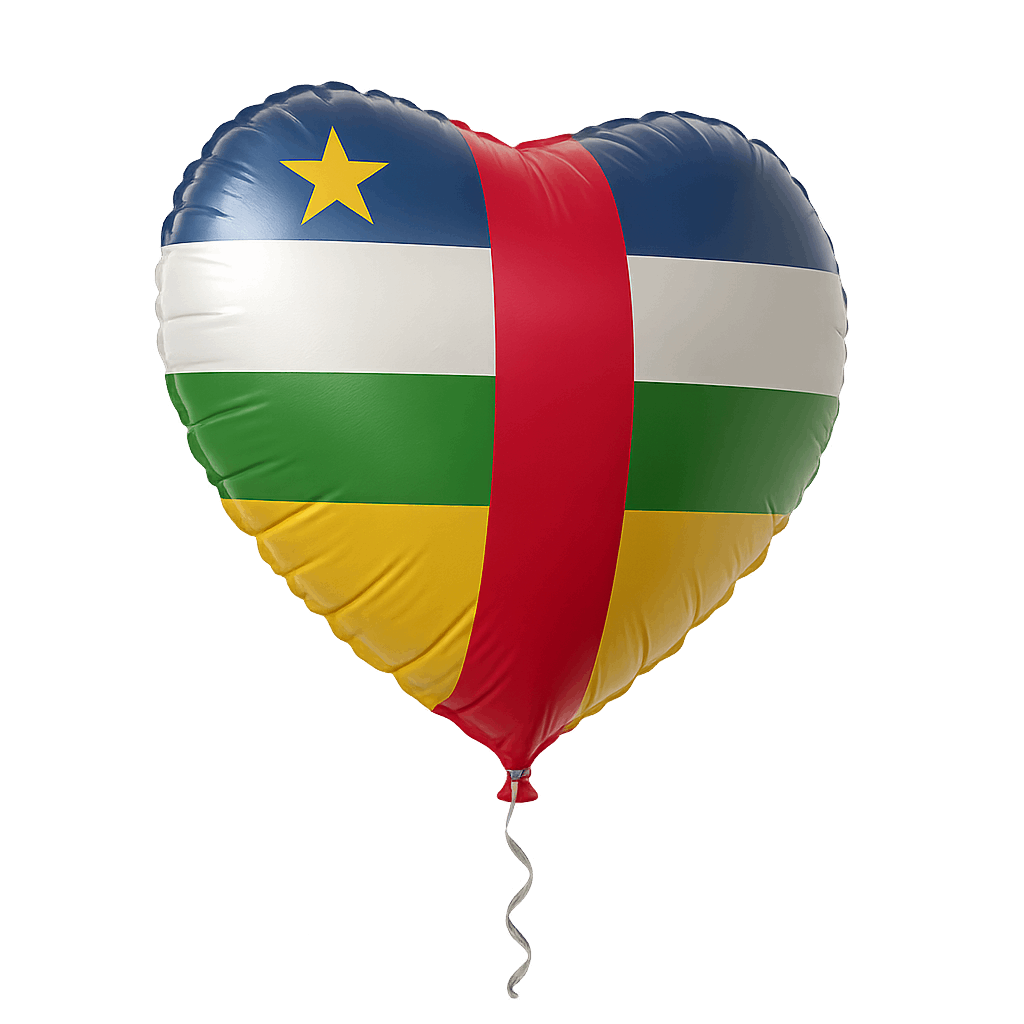CAR Flag Heart Balloon Transparent Background