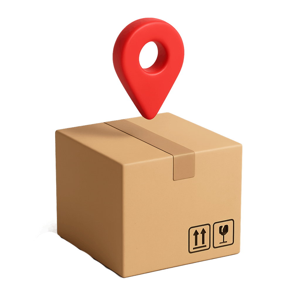 Cardboard Delivery Box With Location Pin