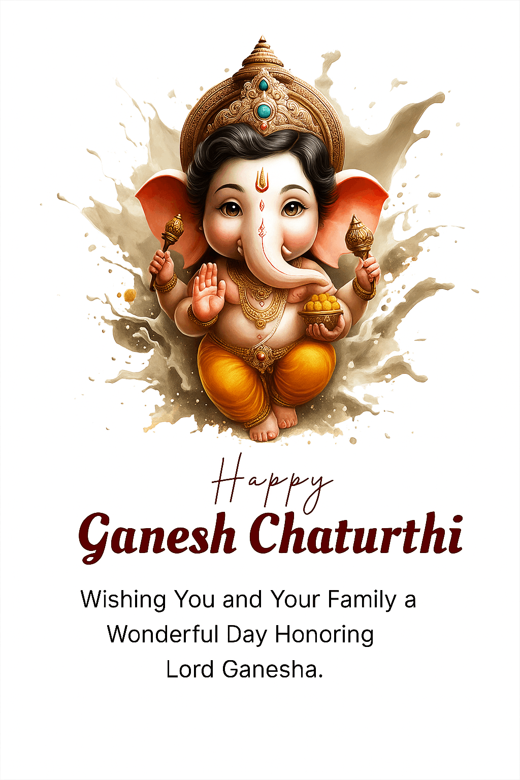 Celebration of Ganesh Chaturthi Featuring a Beautiful Illustration of Lord Ganesha