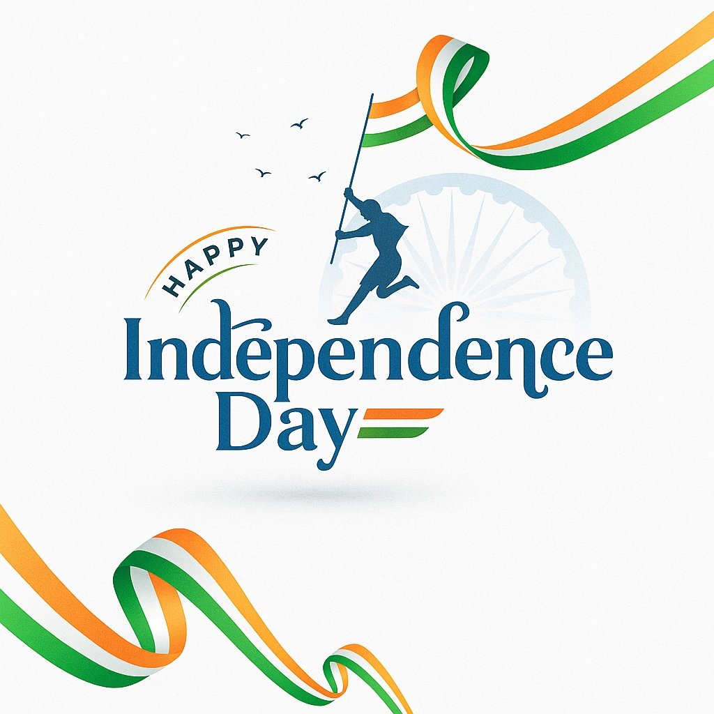 Celebratory Independence Day Design Featuring National Colors and Symbolic Elements