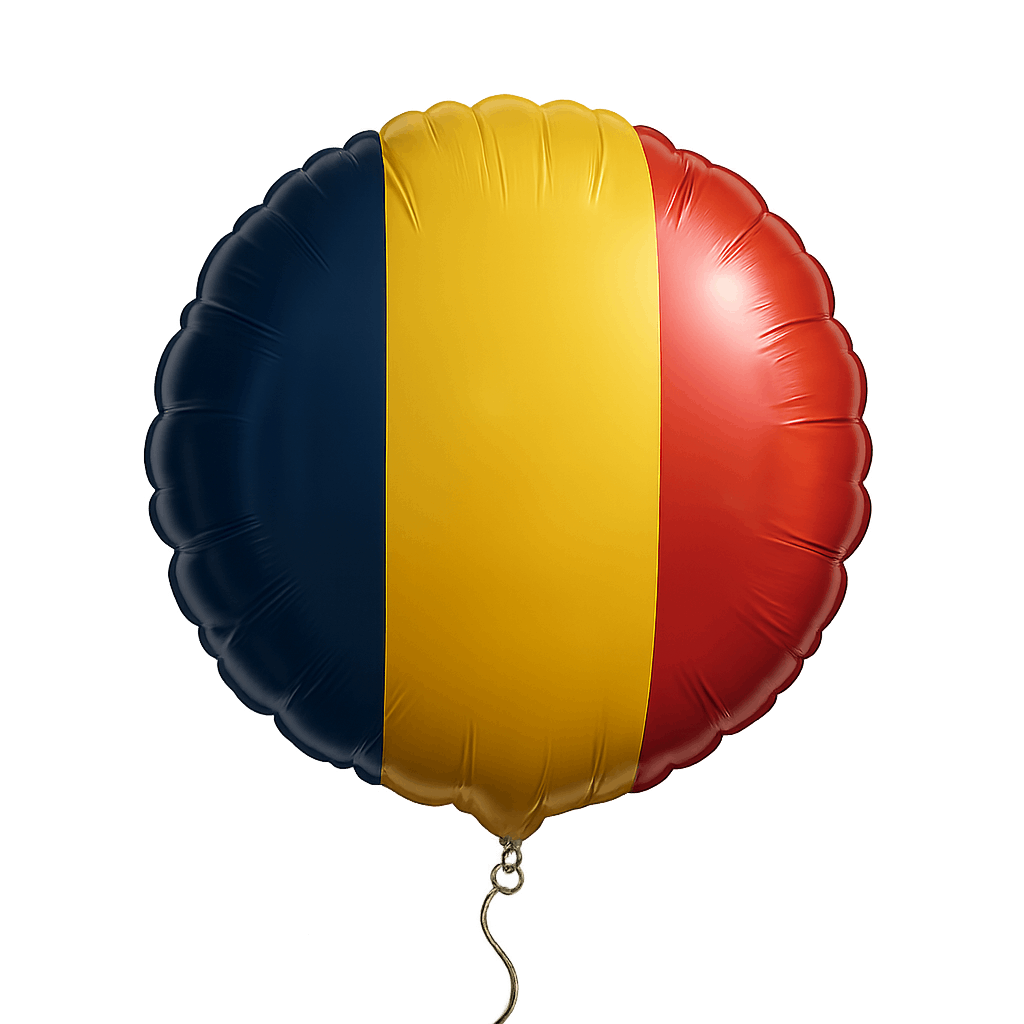 Chad Flag Balloon on Transparent Background