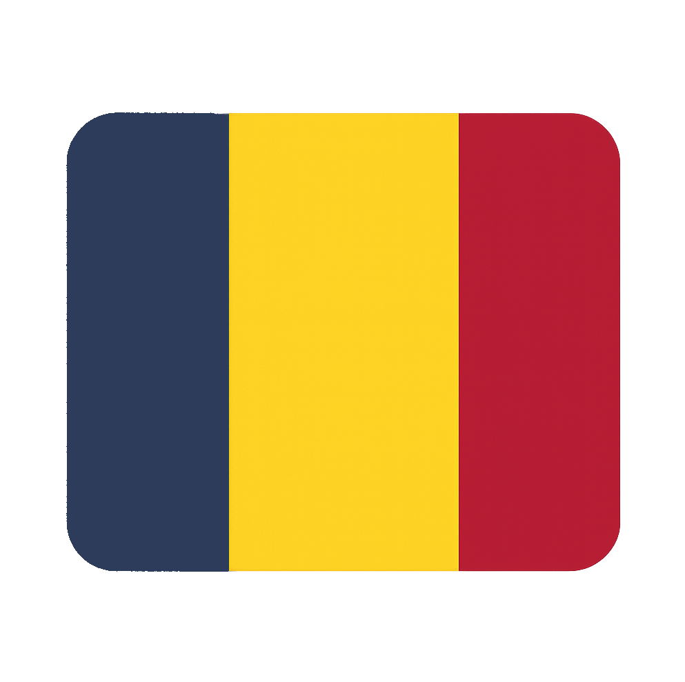 Chad Flag Rounded Corners Simple Graphic Icon