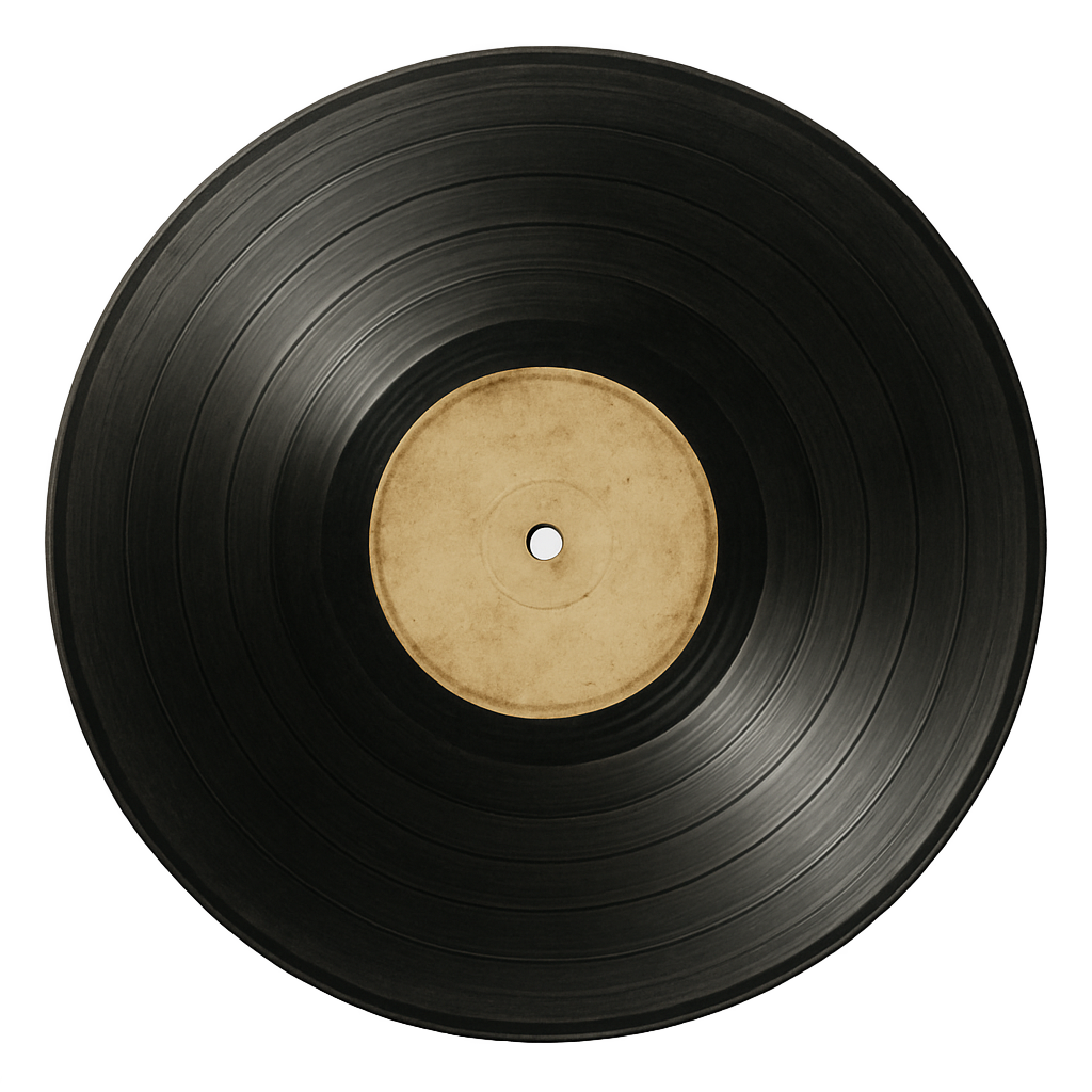 Classic Black Vinyl Record with Vintage Label