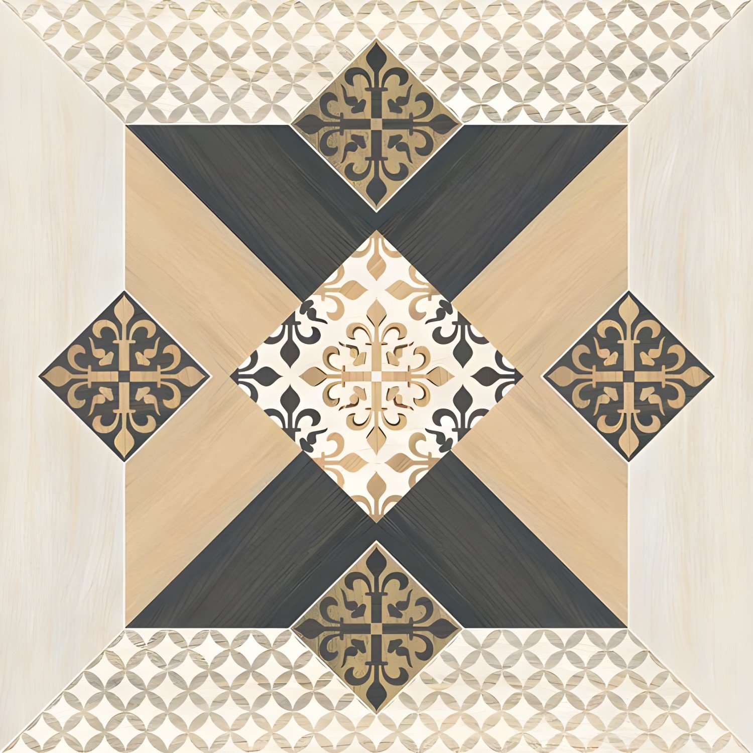 Classic Geometric Medallion Parquet Tile