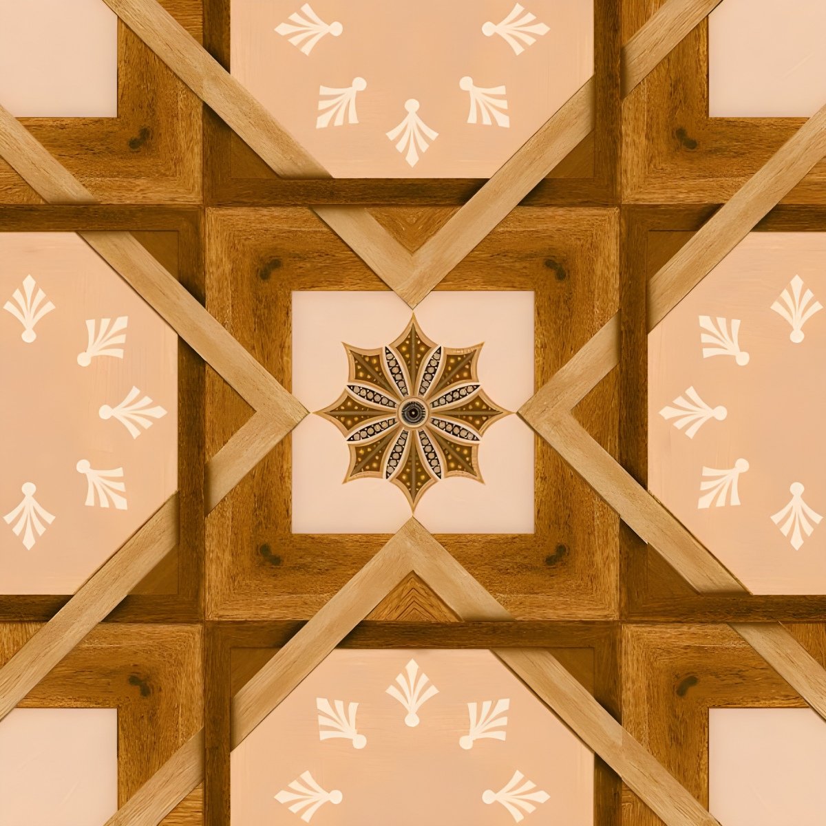 Classic Parquet Style Floor Tile Medallion