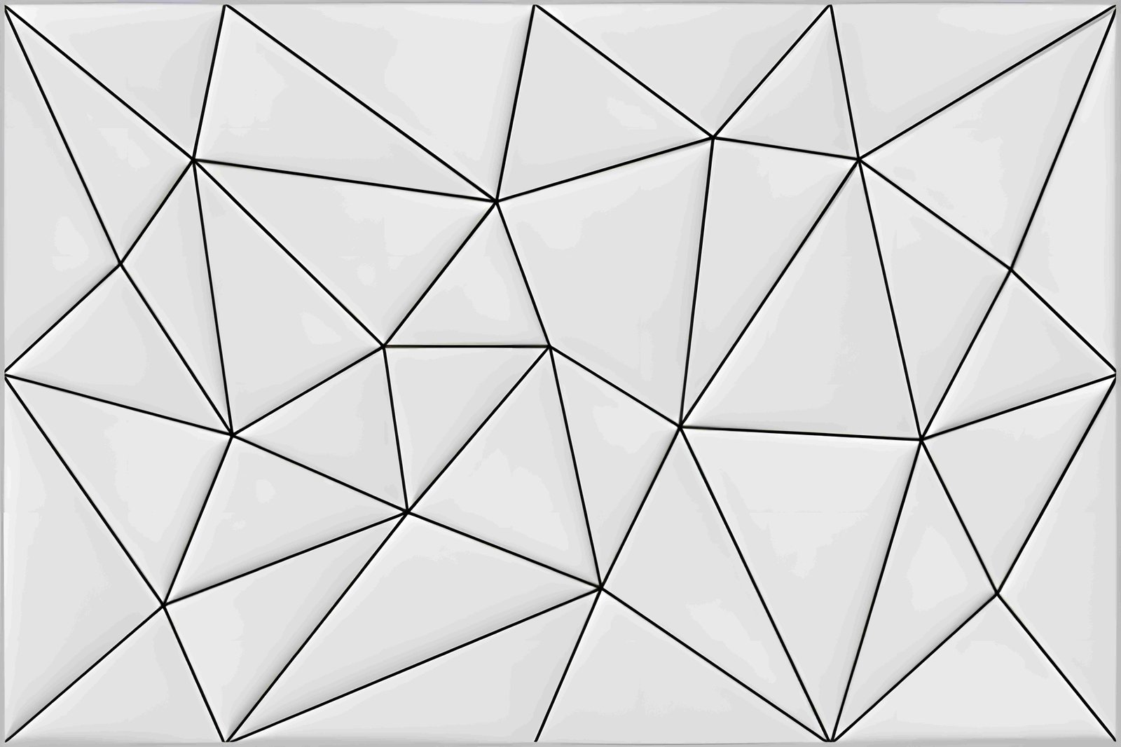 Clean White Abstract Polygonal 3D Wall Tile