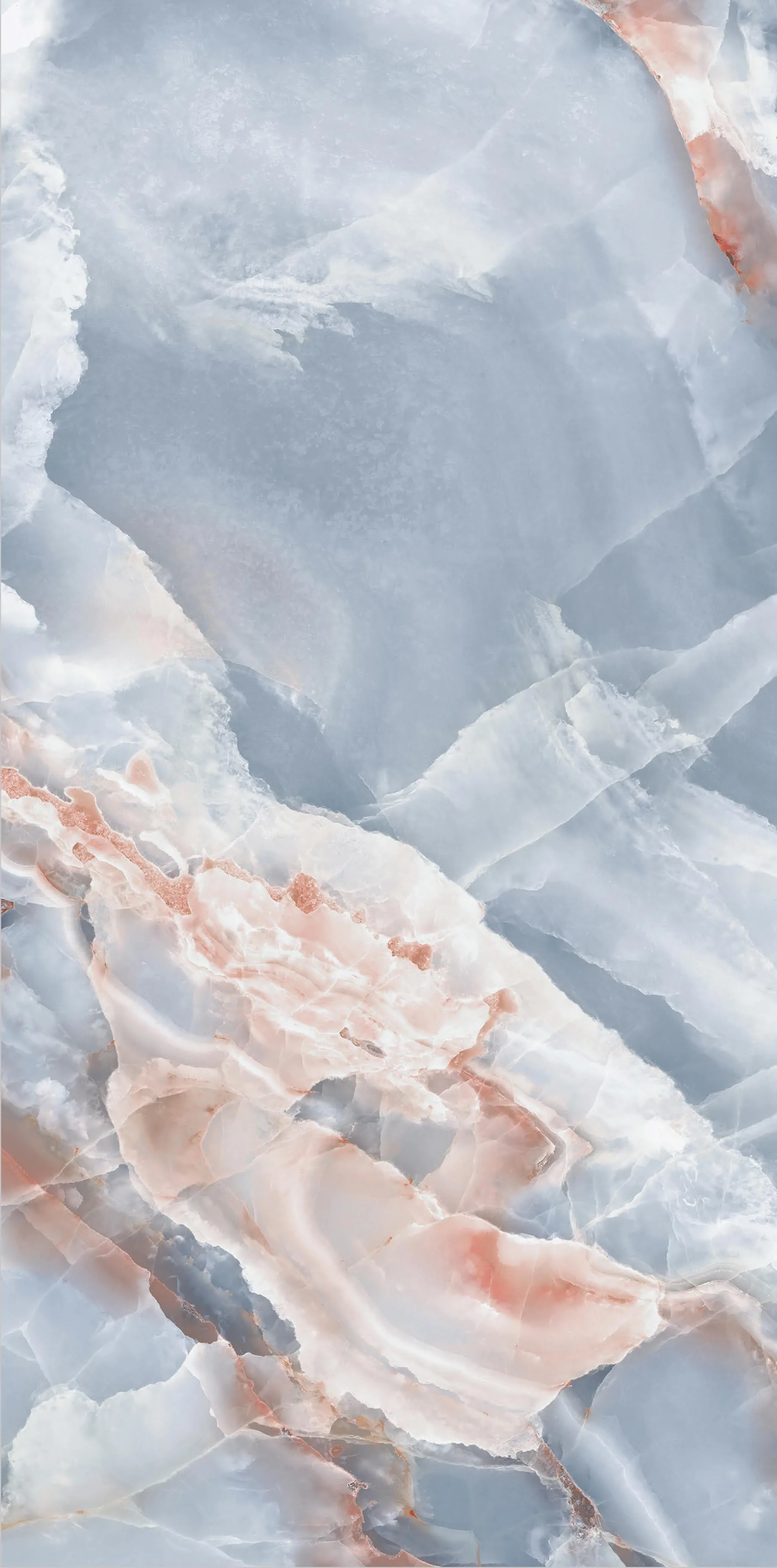 Close-Up of a Blue Marble Texture With Pastel Pink Veins
