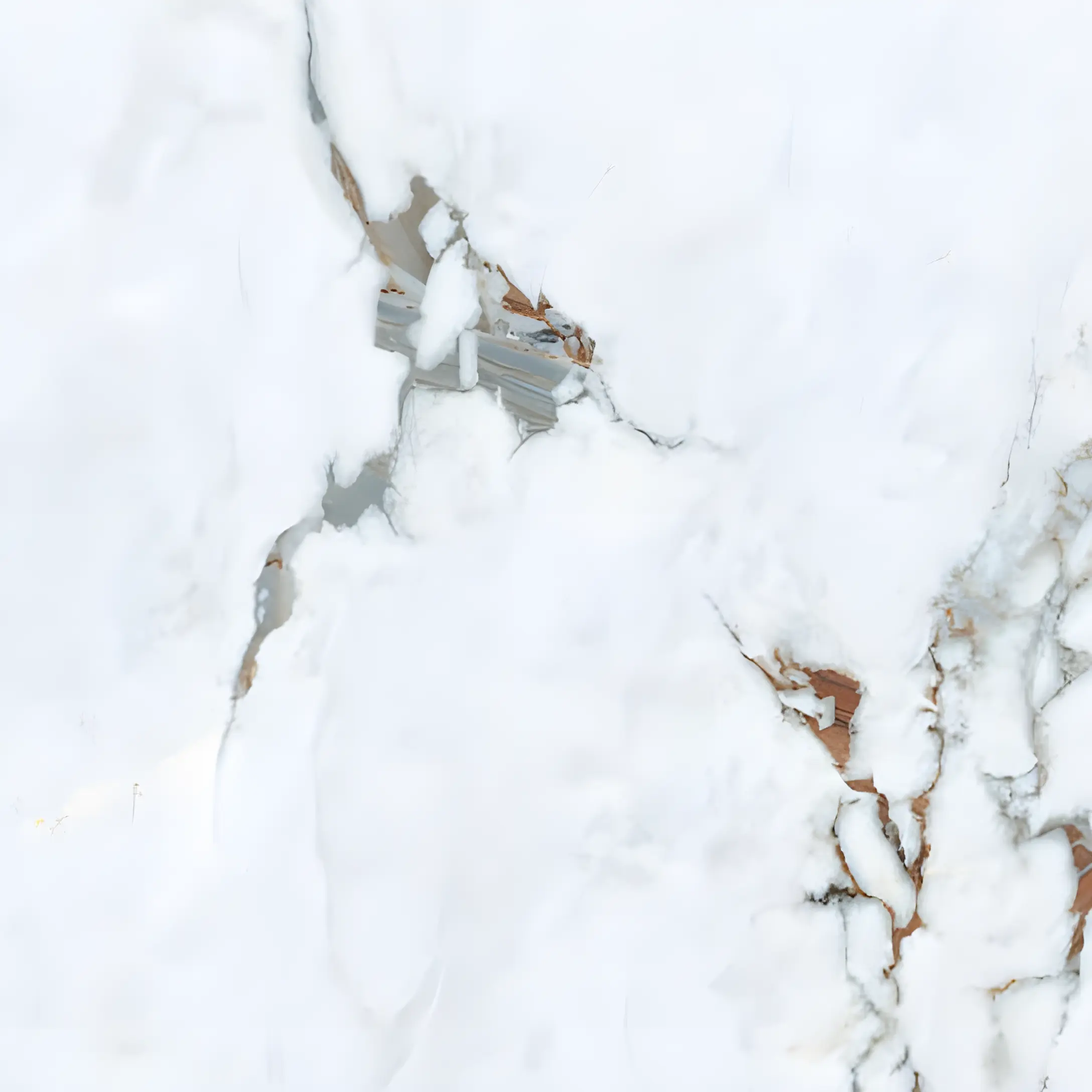 Close-Up of Snow-Covered Structure Amid White Wintry Surroundings in Remote Area