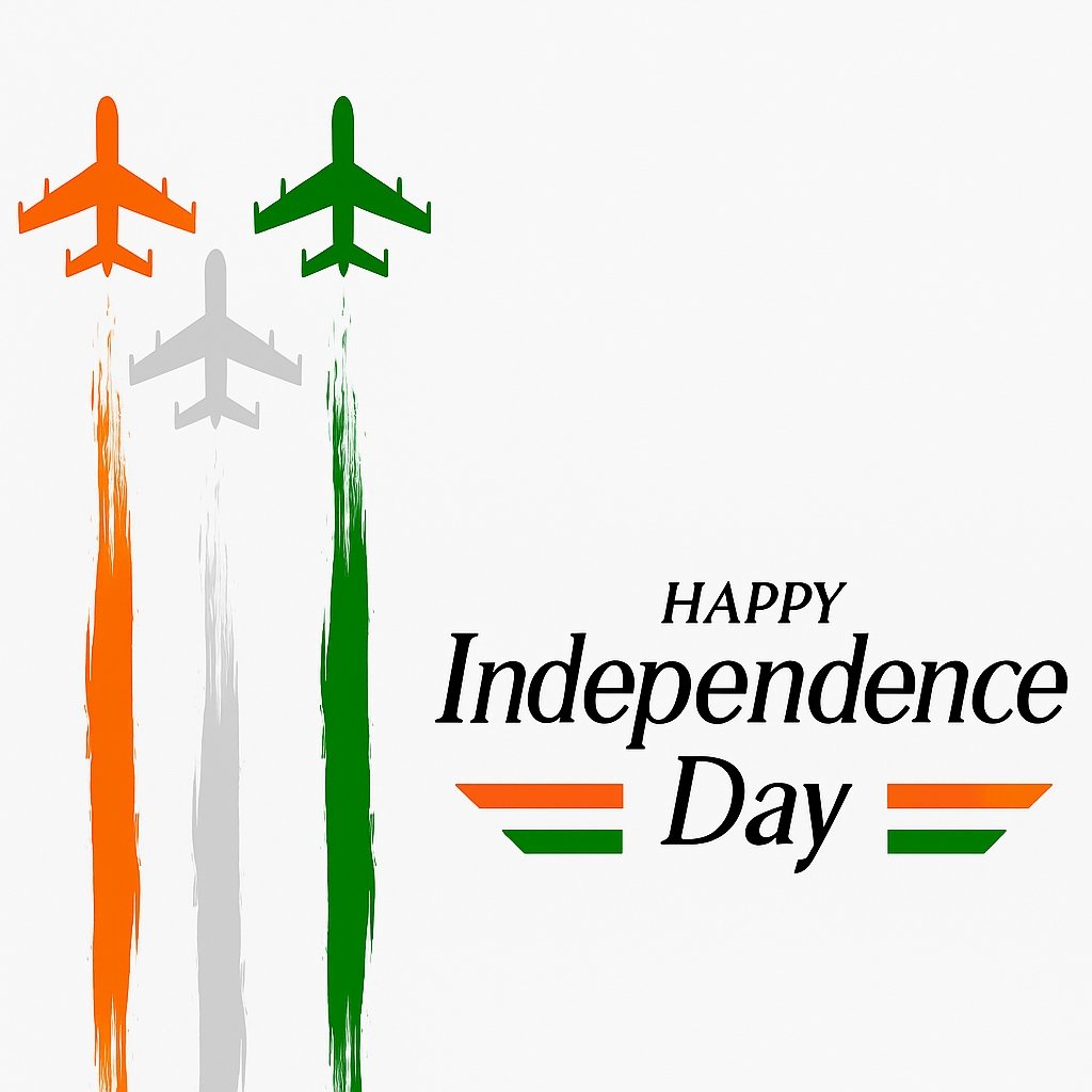 Colorful Aviation Theme Celebrating Independence Day with Patriotic Style