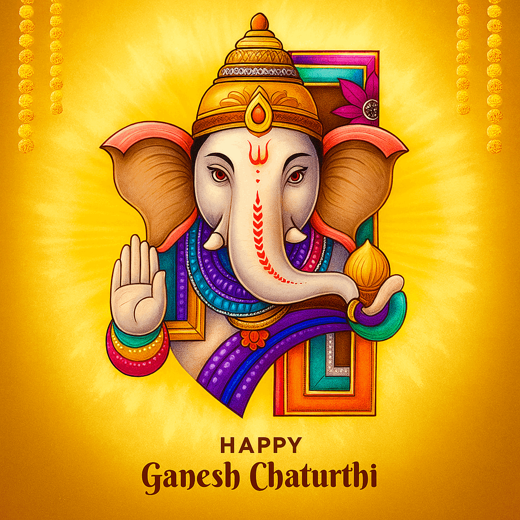Colorful Illustration of Lord Ganesh for Ganesh Chaturthi Celebration