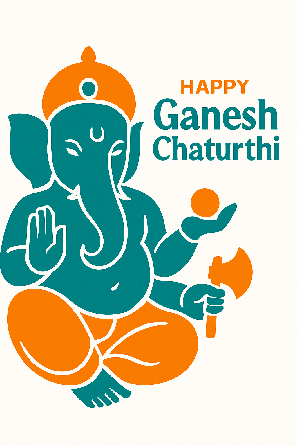Colorful Illustration of Lord Ganesha Celebrating Ganesh Chaturthi Festival