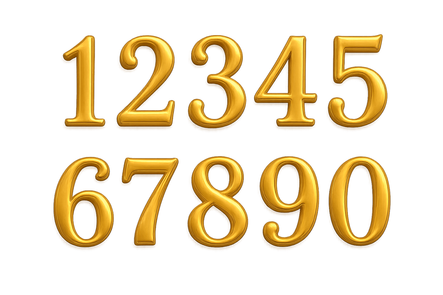 Complete Set of Golden 3D Numbers