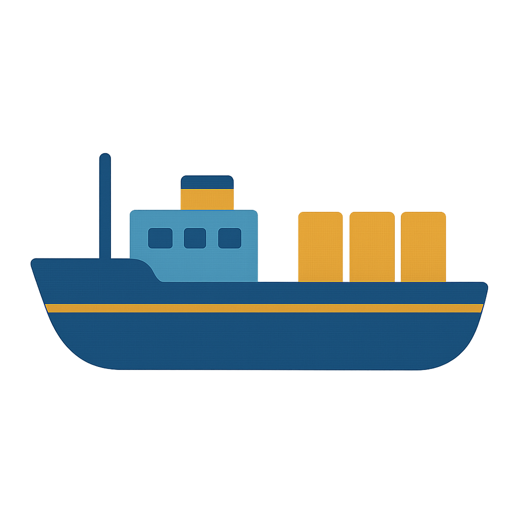 Container Cargo Ship Icon Transparent Background