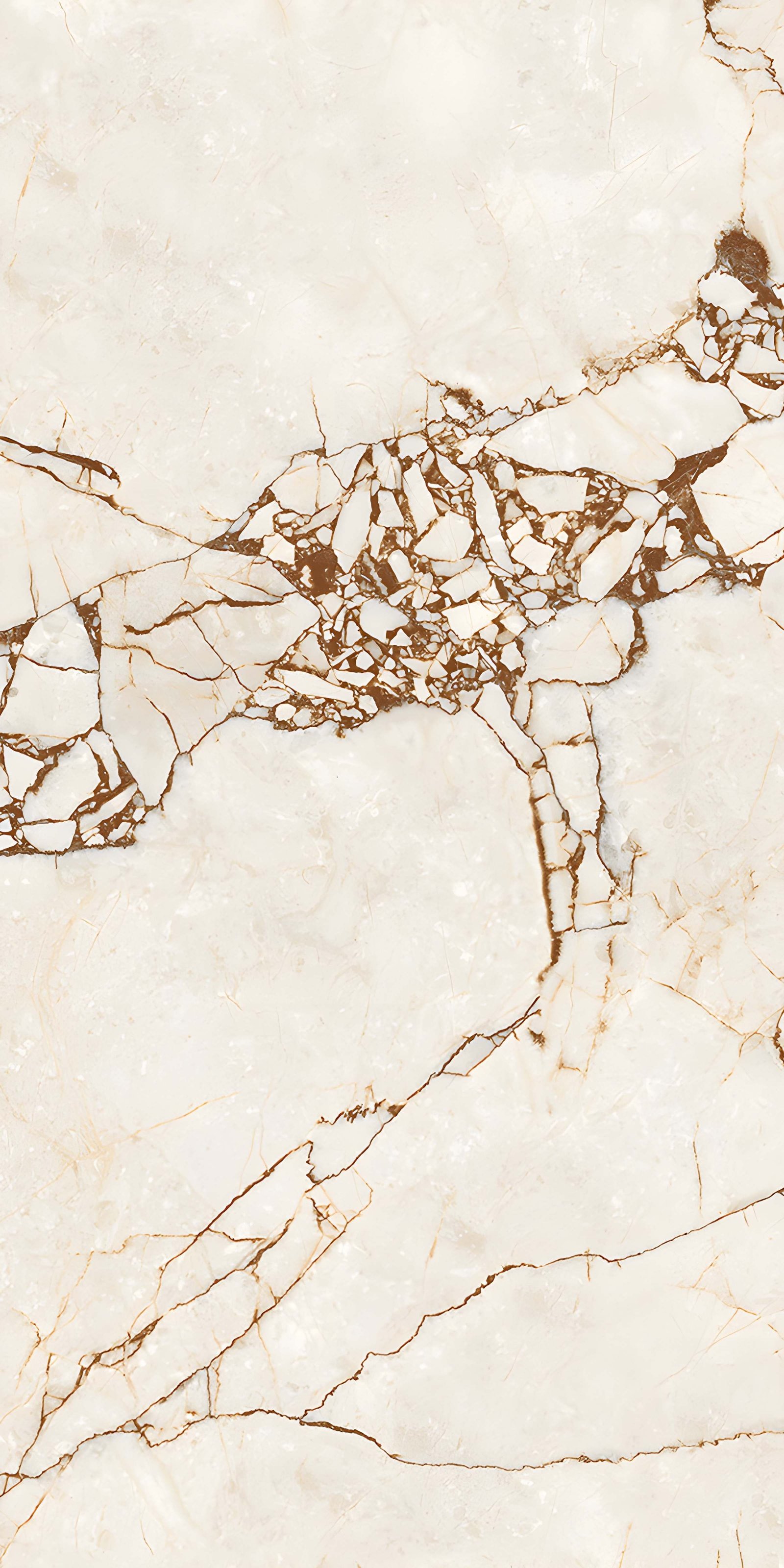Cream White Marble Brown Veining Texture Background