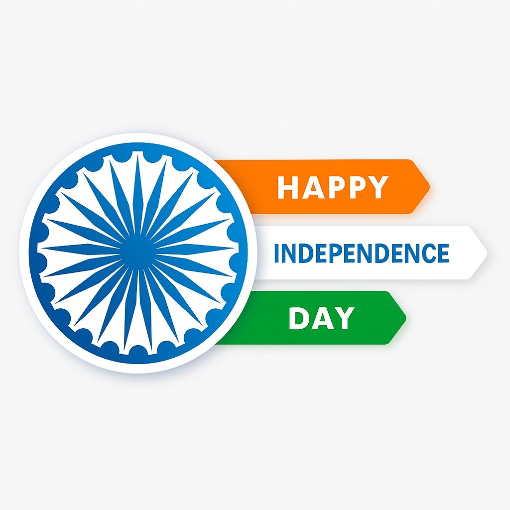 Creative Ashoka Chakra and Tricolor Design Celebrating Indian Independence Day