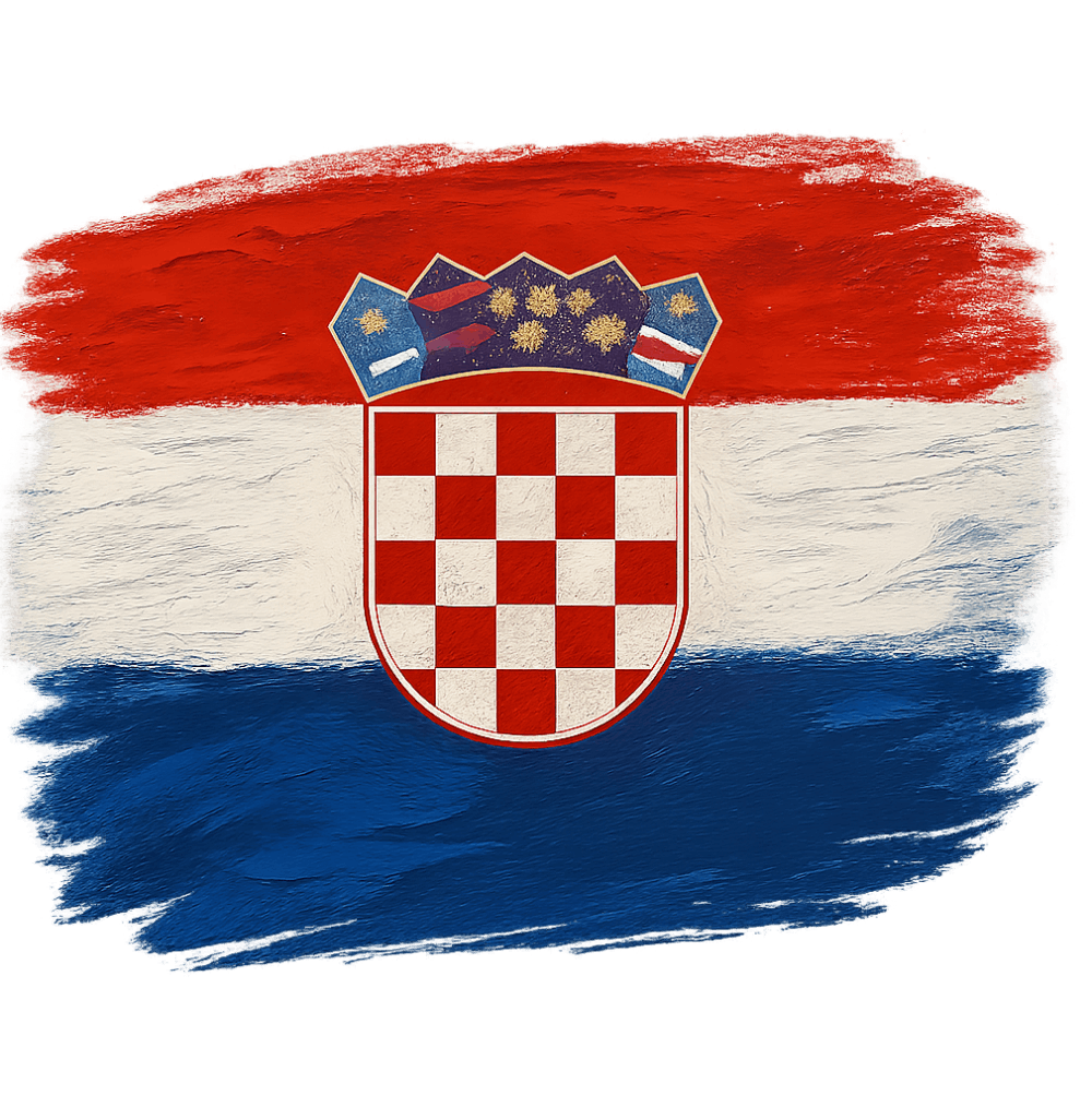 Croatia Flag Brush Stroke Texture transparent background