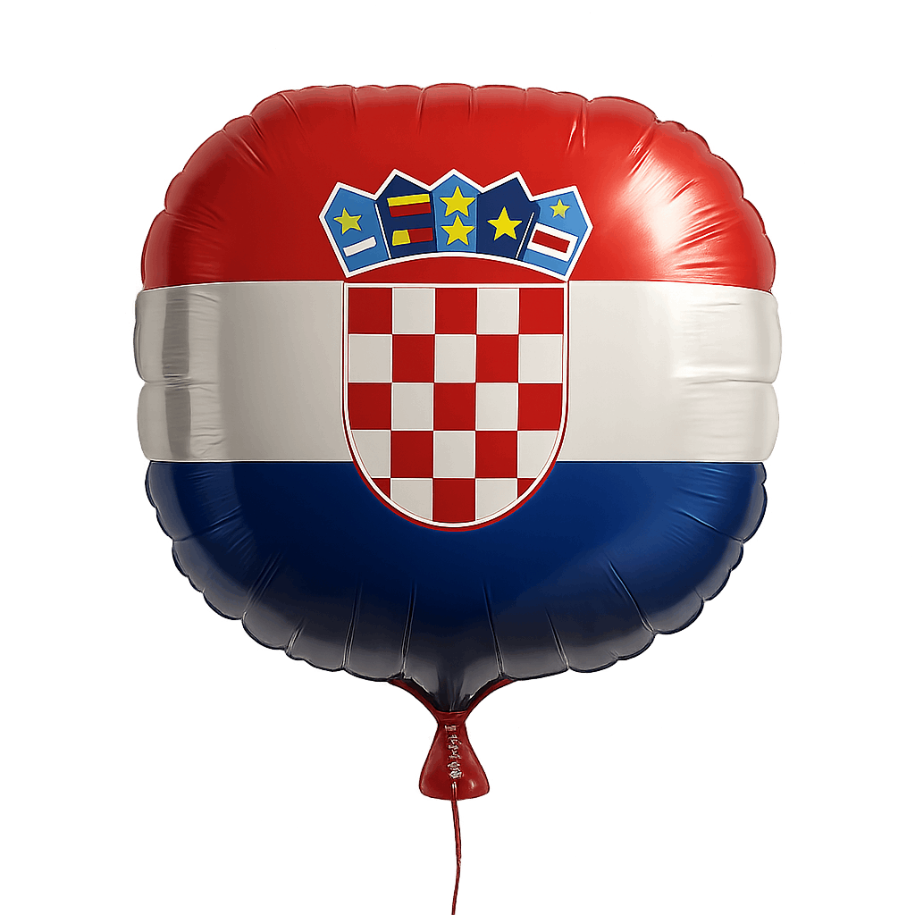 Croatian Flag Round Balloon Foil transparent background