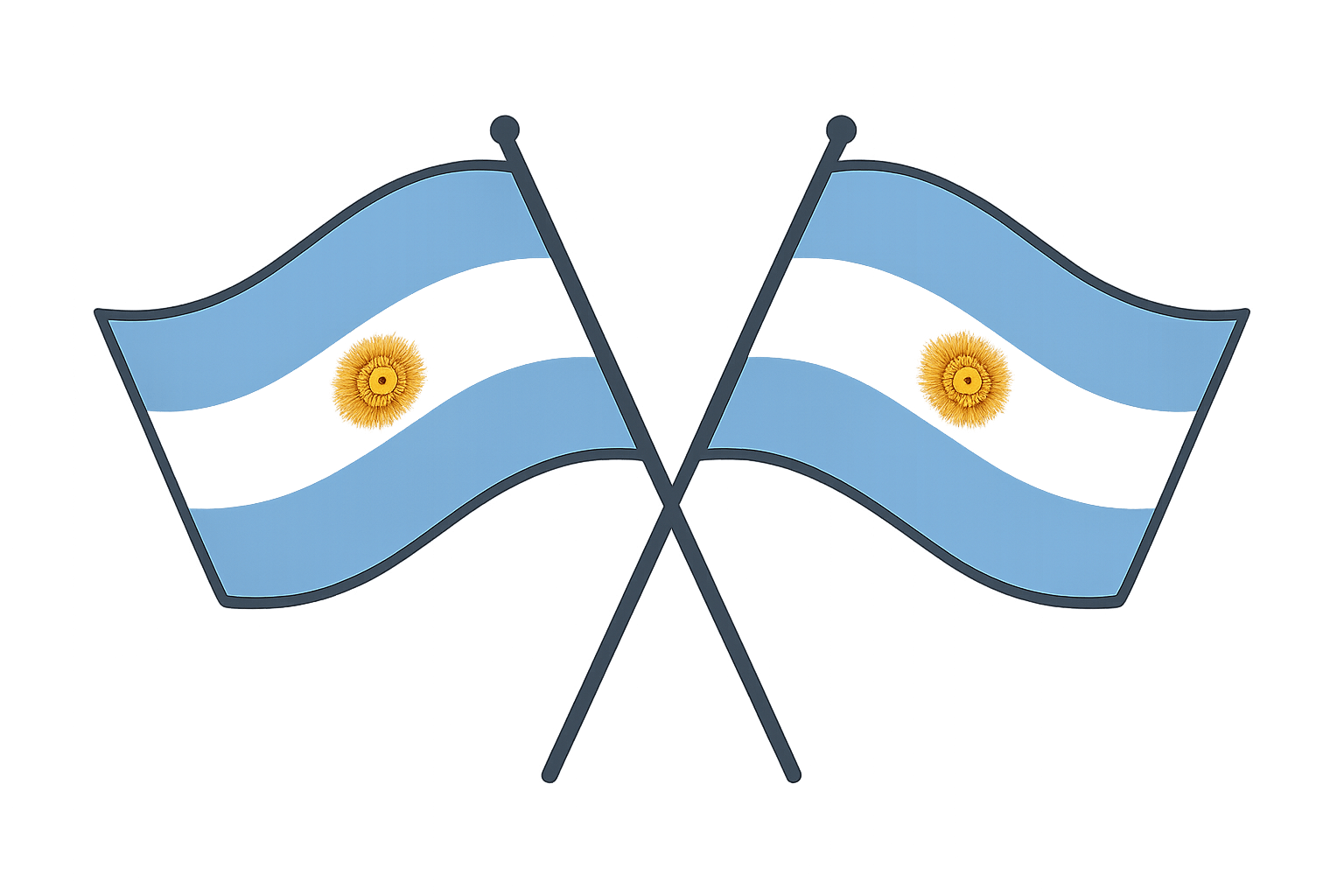 Crossed Argentina Flags transparent background icon