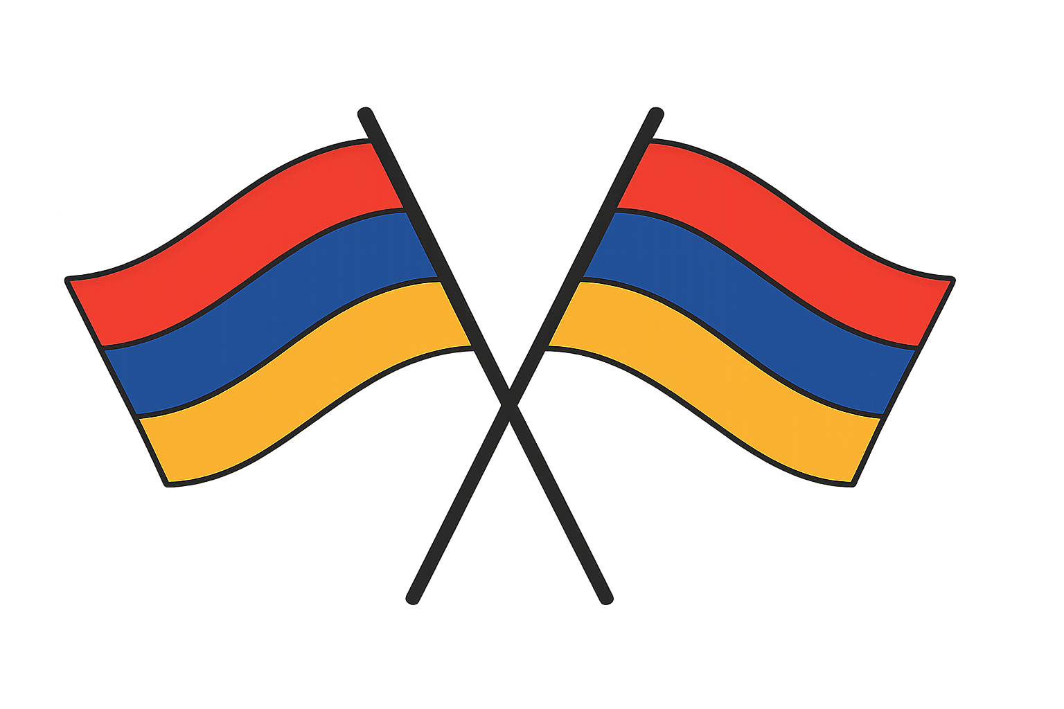 Crossed Armenia Flags transparent background icon