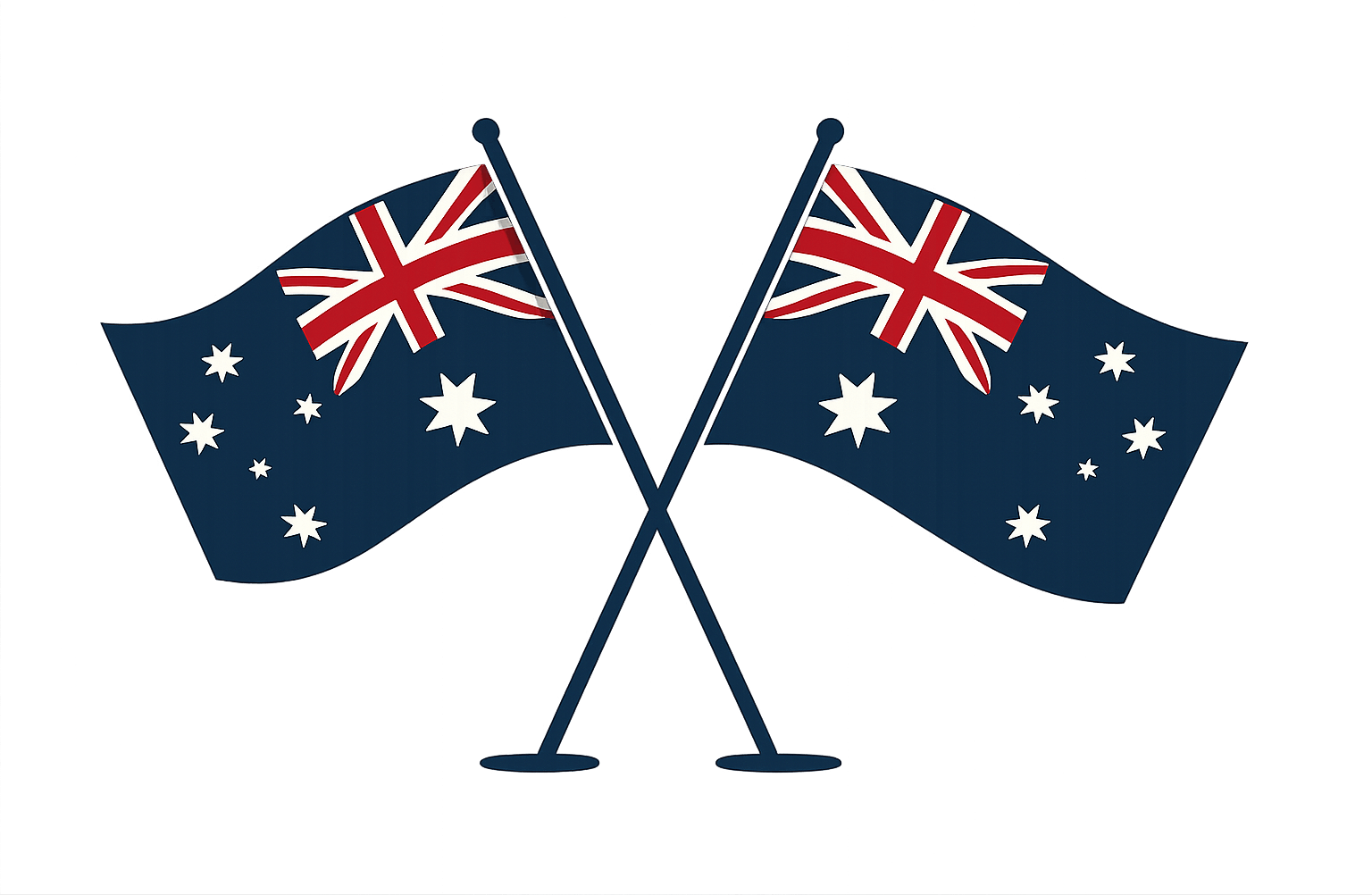 Crossed Australia Flags transparent background icon