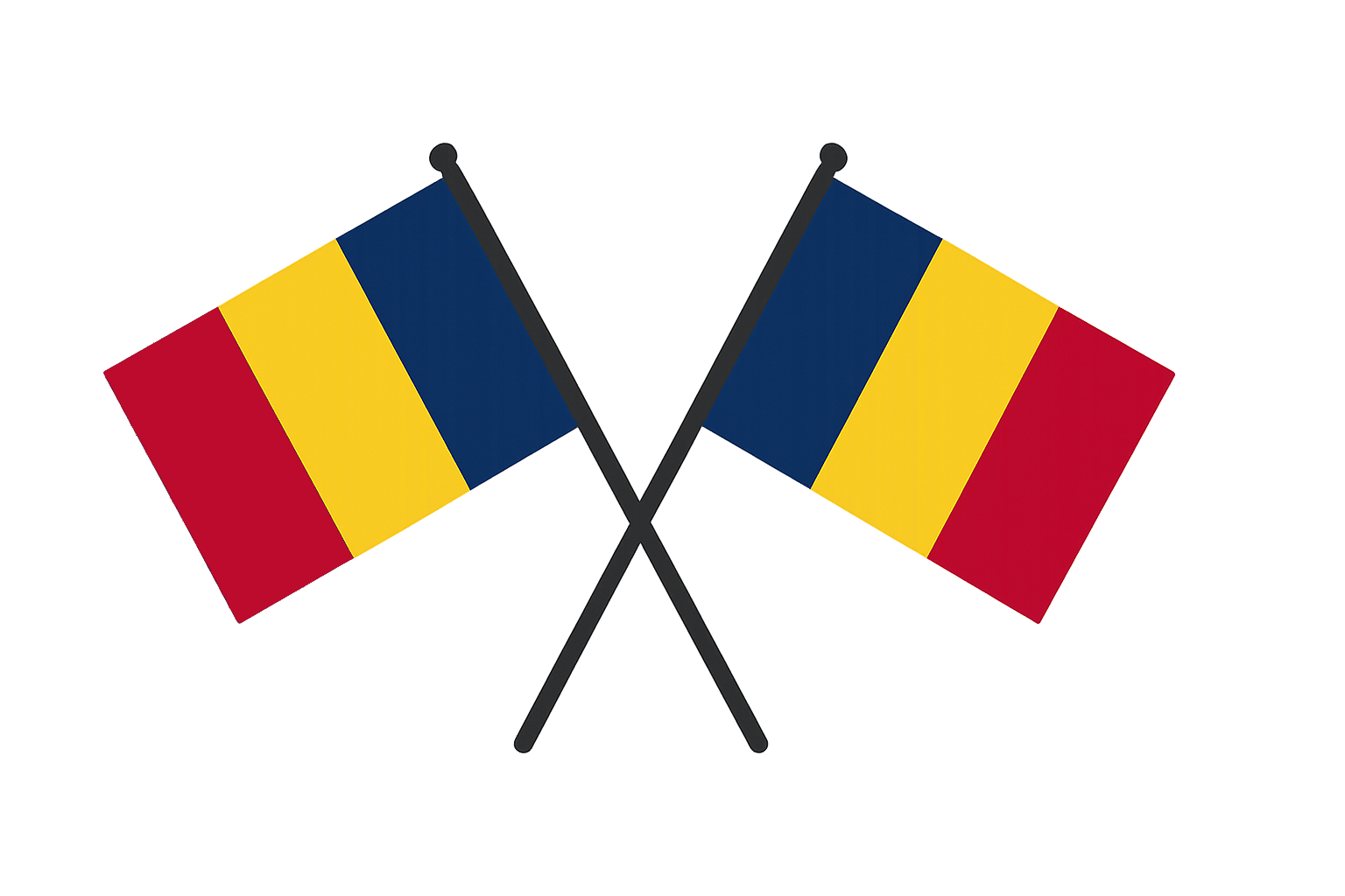 Crossed Chad Flags Vector Graphic Illustration