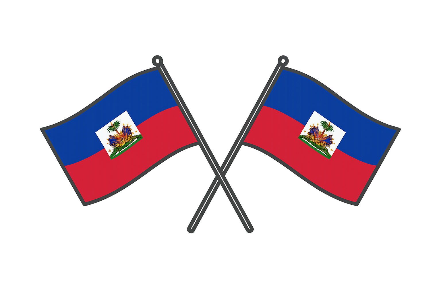 Crossed Flags of Haiti Partnership Symbol Graphic